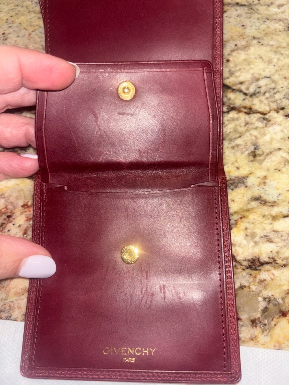 Men's Givenchy Leather Bifold Wallet - Burgundy 💯 authentic - Picture 6 of 8